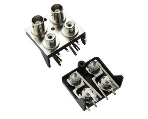 pcb連接器插座 帶RCA彎式射頻同軸 BNC連接器