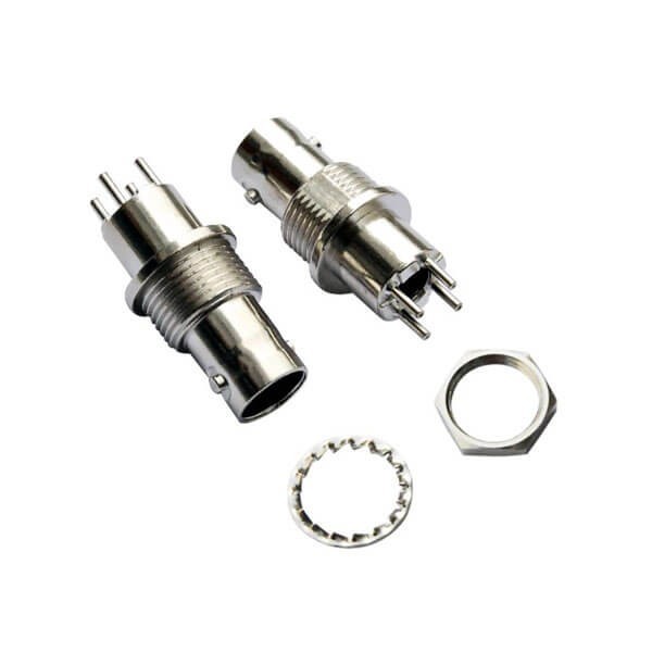 bnc同軸連接器 直式穿墻 母頭鋅合金 PCB板