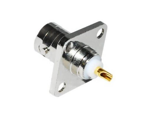 4孔方形法蘭母頭直式 鋅合金 BNC射頻同軸連接器