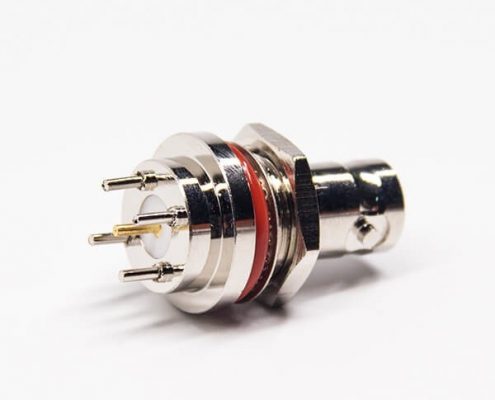 直式穿墻BNC射頻同軸直式母頭連接器