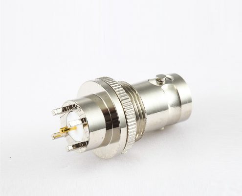 BNC連接器用于PCB安裝母頭直式前鎖穿墻插孔75Ω