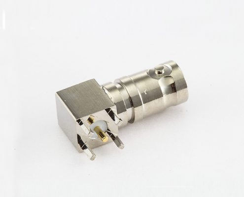 BNC連接器50歐姆母頭彎式焊接PCB板的座子