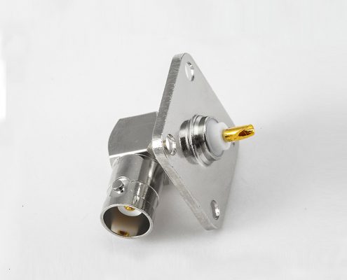 BNC 50歐姆母頭彎式法蘭盤式座子