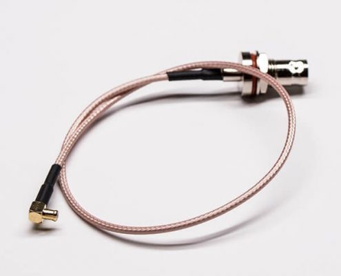 BNC頭同軸線母頭直式防水前鎖穿墻轉MCX彎式公頭