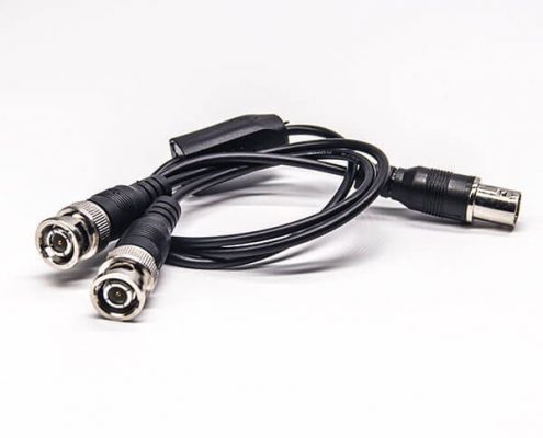 RF線材BNC母頭轉2BNC公Y型接RG58線材50CM