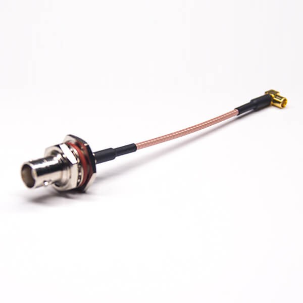 BNC視頻線前鎖板大六角防水母頭轉1.0/2.3 MCX母頭彎式接RG316線