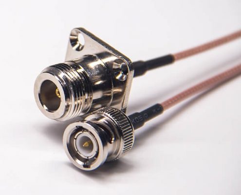 n母頭四方連接器轉bnc直式公頭射頻線